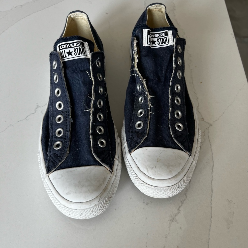 Converse All Star slip on sneakers, navy, W 8, M 10